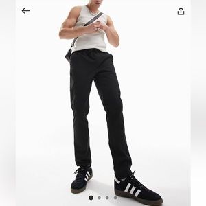 ASOS Design Slim Chinos with Elastic Waist in Black